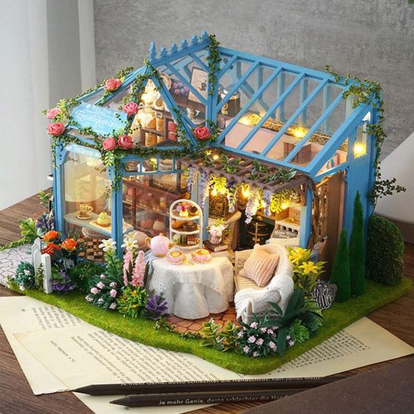 Rose Garden Tea House DIY Dollhouse Kit