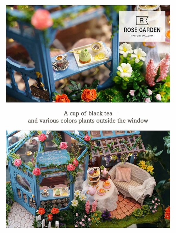 Rose Garden Tea House DIY Dollhouse Kit